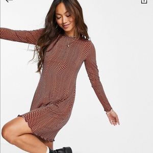 Asos Mini dress retro orange spots